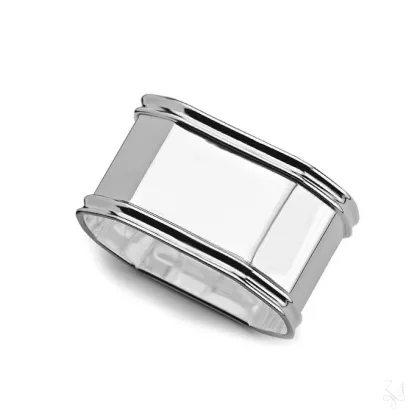 Picture Stylish silver napkin ring with an octagonal shape - Zaramella Argenti