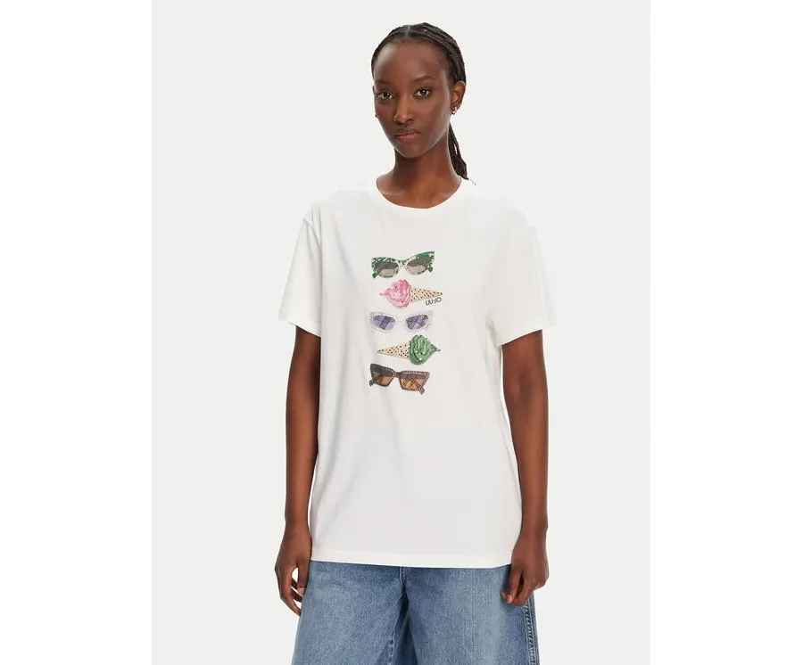 obrazek 1 Liu Jo T-Shirt WA5343 JS923 M9518 Biały Regular Fit