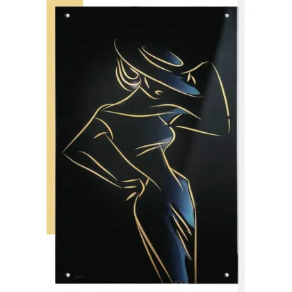 Picture Luxurious picture on glass depicting a woman 40x80 cm