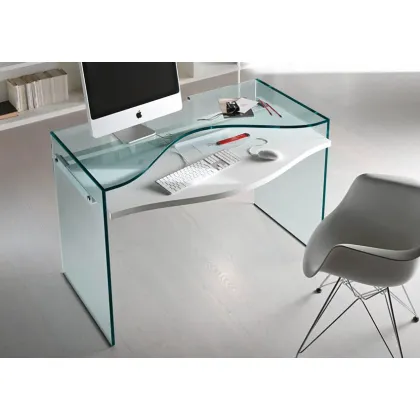 Zdjęcie Designerskie szklane biurko pod komputer Tonelli Design
