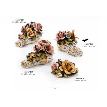 Picture Ceramic decoration with mixed flowers - Valle d'oro Patchi