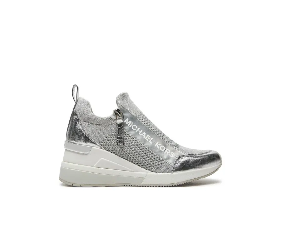 obrazek 1 MICHAEL Michael Kors Sneakersy Willis Wedge Trainer 43R5WIFS3D Srebrny