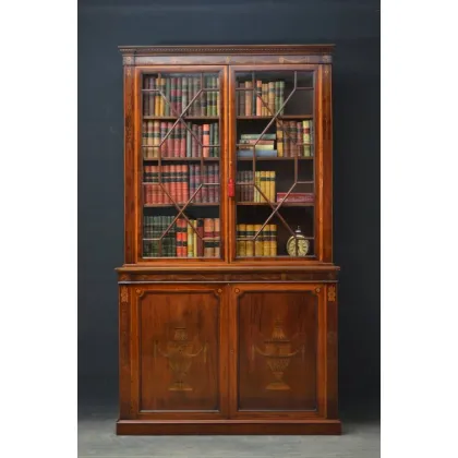 Zdjęcie Atrakcyjny regał w stylu edwardiańskim z mahoniu - antyk