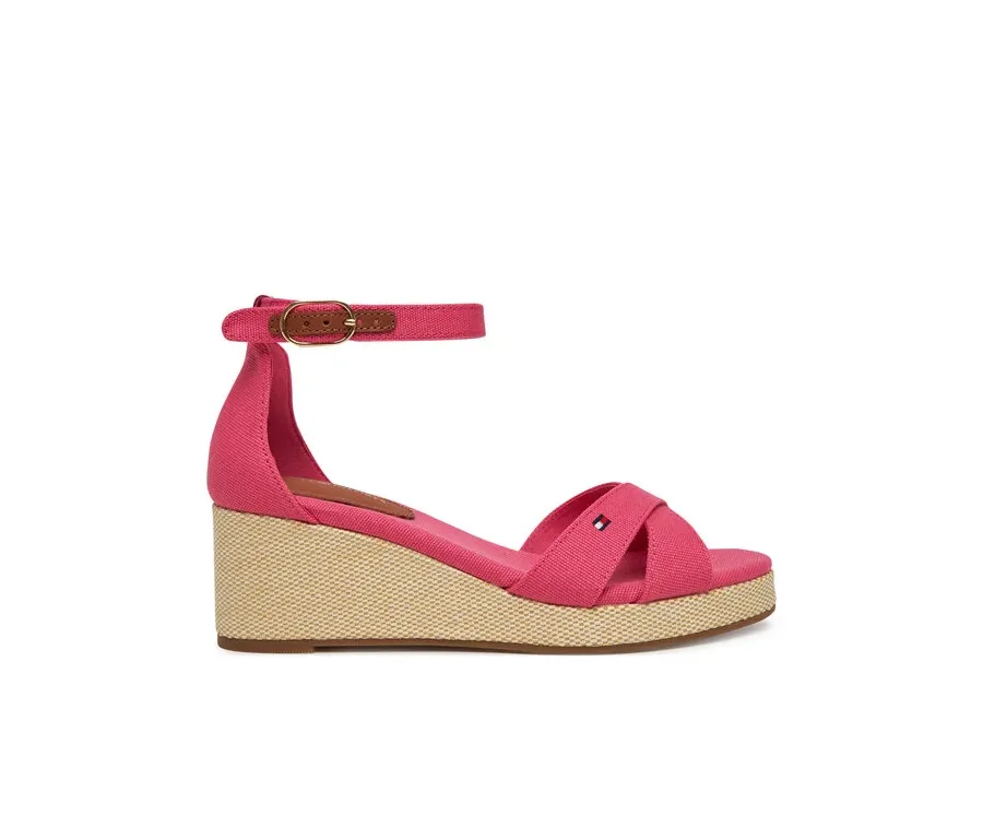 obrazek 1 Tommy Hilfiger Sandały Flag Criss-Cros Mid Wedge Espad FW0FW08481 Różowy