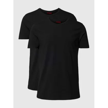Zdjęcie T-shirt z nadrukiem z logo w zestawie 2 szt. model ‘HUGO-Round’