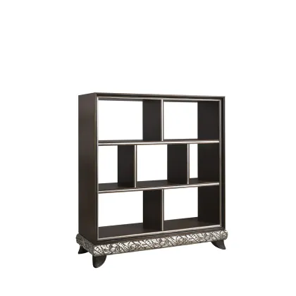 Zdjęcie Wyjątkowy regał RANDA w odcieniach srebra i brązu z pięknym zdobieniem - Collecion Alexandra