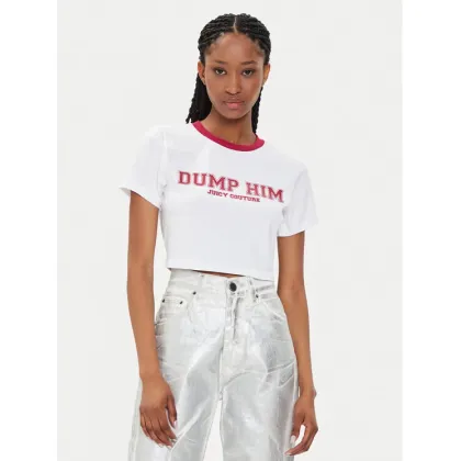 Zdjęcie Juicy Couture T-Shirt Dump Him JCWCT23314 Biały Slim Fit