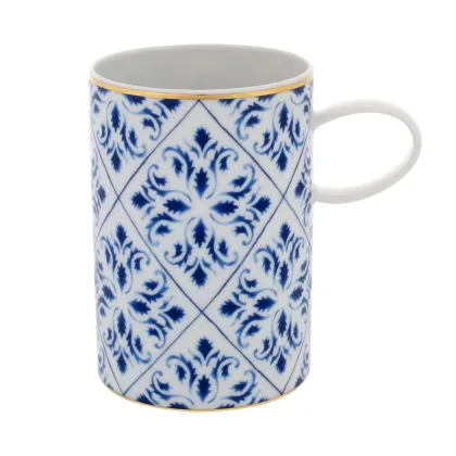 Zdjęcie Luksusowy kubek z porcelany Transatlântica z geometrycznym roślinnym ornamentem - 4 sztuki - Vista Alegre