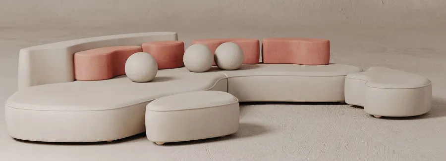 obrazek 3 Ekskluzywna sofa Mood tapicerowana bawełnianym aksamitem