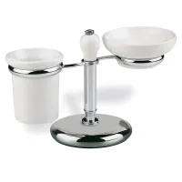 Picture Prestigious free-standing soap dish with a brush cup for the bathroom - Stilhaus