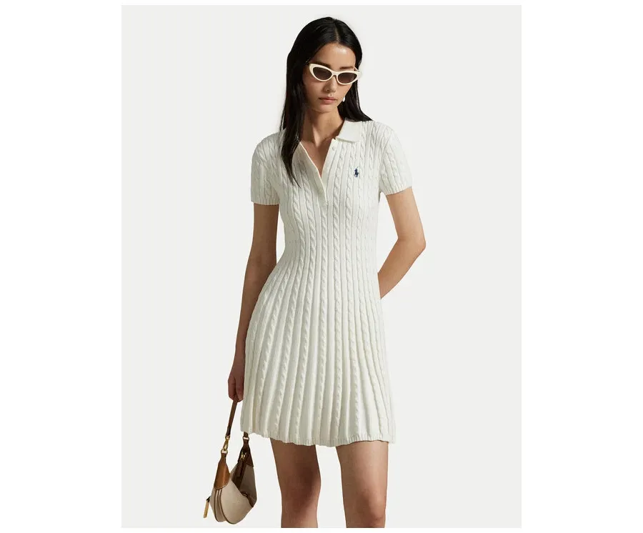 obrazek 1 Polo Ralph Lauren Sukienka dzianinowa 211966310002 Biały Regular Fit