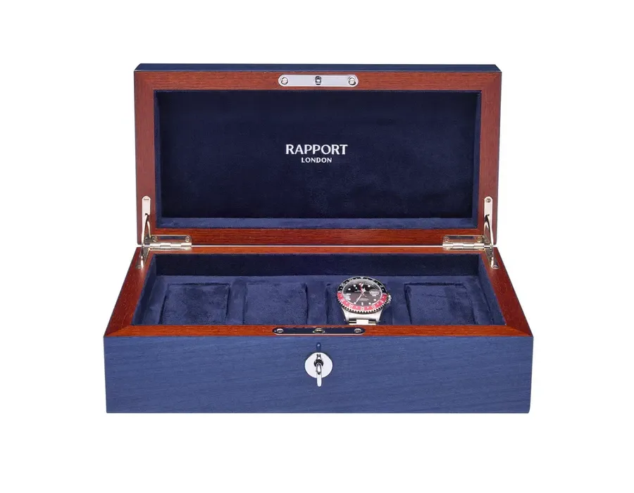 obrazek 1 Granatowe pudełko na 4 zegarki