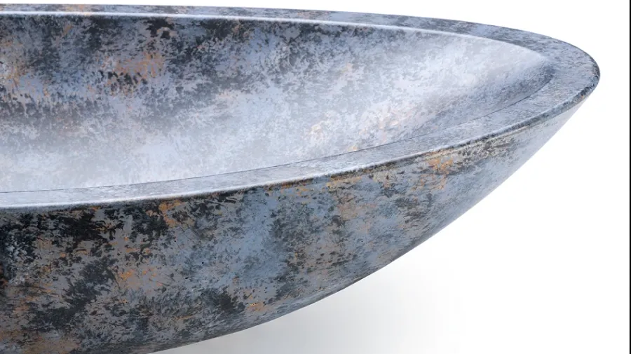 obrazek 3 Luksusowa umywalka 60 cm ORION BASIC – DARK STONE, niebieski, ochra i czarny, lakier matowy