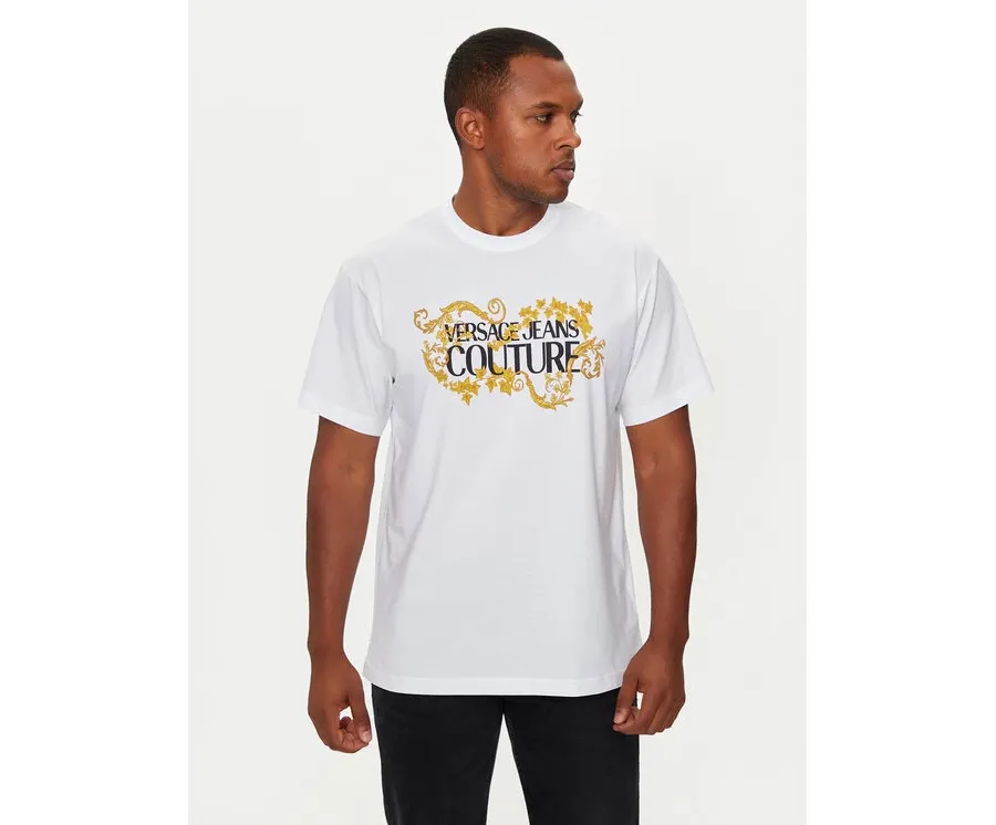 obrazek 1 Versace Jeans Couture T-Shirt 77GAHE05 CJ00E Biały Regular Fit