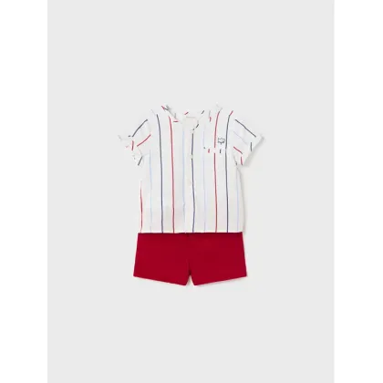 Zdjęcie Mayoral Komplet koszula i szorty materiałowe 1264 Biały Regular Fit