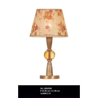 Picture A unique bedside lamp with an amber Murano glass ball and a flower-shaped shade – Il Paralume Marina