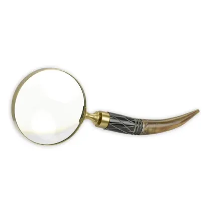 Picture Magnifying glass with a horn-shaped handle