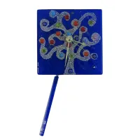 Zdjęcie Zegar ścienny Drzewo w stylu Gustava Klimta w kolorze niebieskim