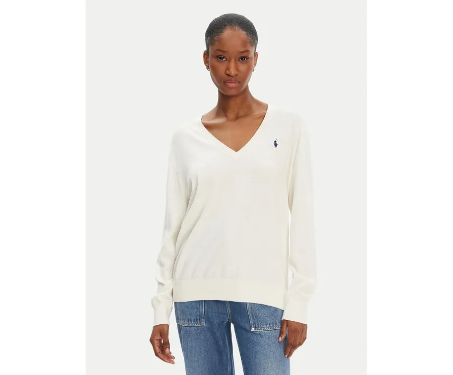 obrazek 1 Polo Ralph Lauren Sweter 211972105002 Écru Straight Fit