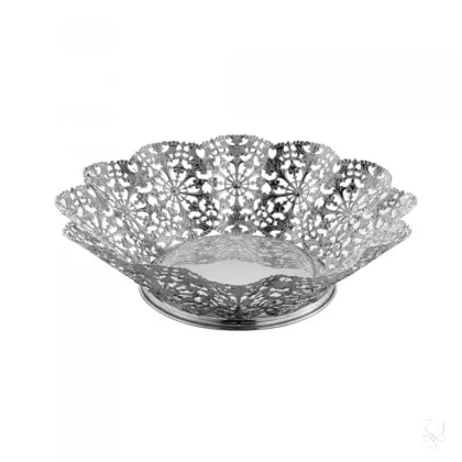 Picture Round wavy silver basket - Zaramella Argenti