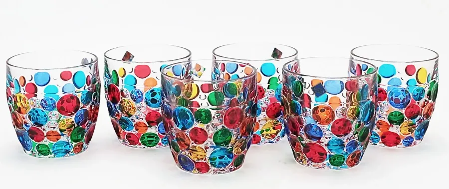 obrazek 2 Włoski komplet 6 szklanek dekoracyjnych Bubbly