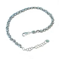 Picture Gold feminine chain bracelet with intertwined balls