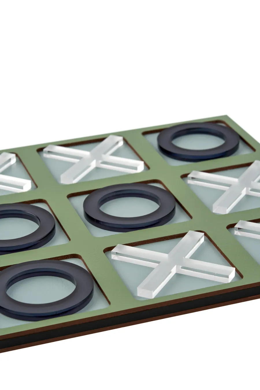 obrazek 3 Gra w kółko i krzyżyk 24x24xH1 cm z planszą w wyjątkowym kolorze liści eukaliptusa