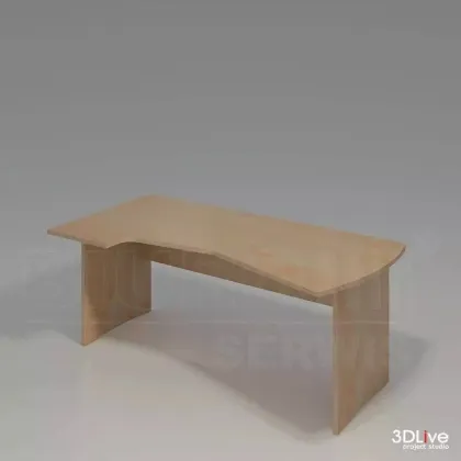 Zdjęcie Stylowe Biurko na nogach z płyty, blat lekko wyprofilowany łukowato o głębokości 90 cm - Biuro Serwis