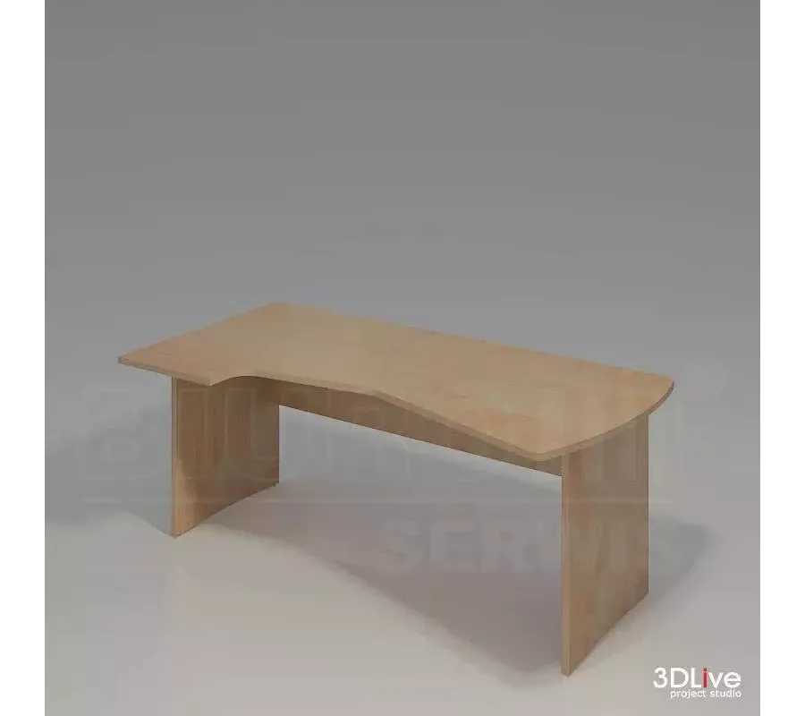 obrazek 1 Stylowe Biurko na nogach z płyty, blat lekko wyprofilowany łukowato o głębokości 90 cm - Biuro Serwis