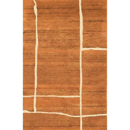 Zdjęcie Abstrakcyjny prostokątny dywan w kolorze brązowym - Sartori Rugs