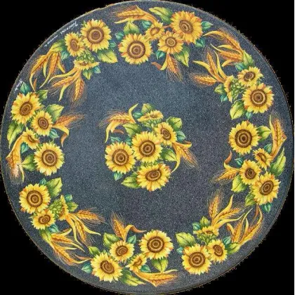 Zdjęcie Stylowy blat z lawy wulkanicznej do ogrodu i na taras zdobiony motywem słoneczników – Ceramiche Valchida