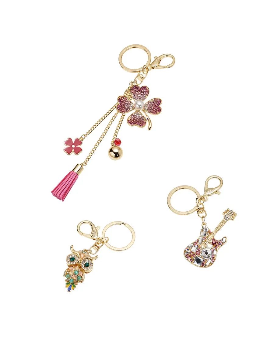 obrazek 2 Złoty brelok do kluczy w kształcie gitary