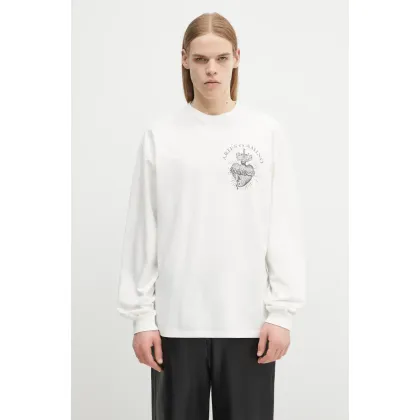 Zdjęcie Aries longsleeve bawełniany Faded Aries Ex Amino LS Tee kolor biały z nadrukiem AR6002403