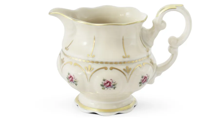 obrazek 5 Stylowy 15-elementowy zestaw do herbaty z porcelany z klasycznej kolekcji Bohemian rose ivory – Leander