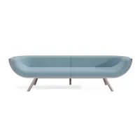 Zdjęcie Designerska trzyosobowa nowoczesna sofa z drewna orzechowego