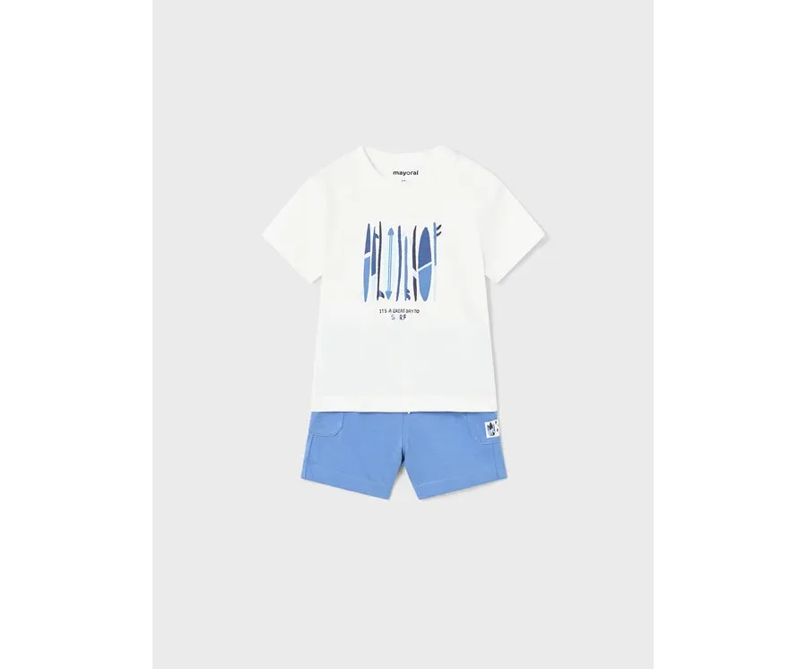 obrazek 1 Mayoral Komplet t-shirt i spodenki 1646 Kolorowy Regular Fit