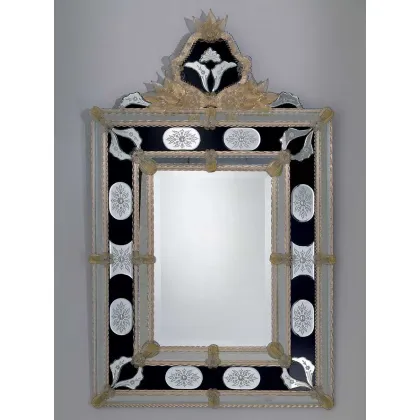 Zdjęcie Oryginalne kryształowe lustro Murano w stylu weneckim