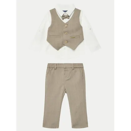 Zdjęcie Guess Komplet koszula, kamizelka i spodnie materiałowe N5RG03 WGTW0 Beżowy Regular Fit