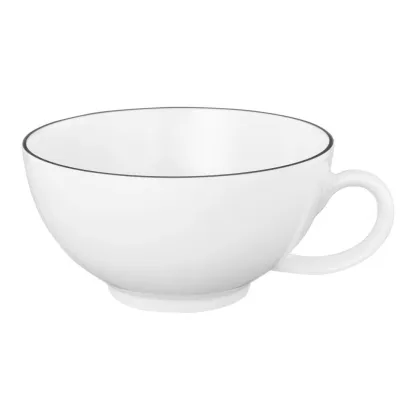 Picture Beautiful porcelain tea cup decorated with a black rim - Seltmann Weiden