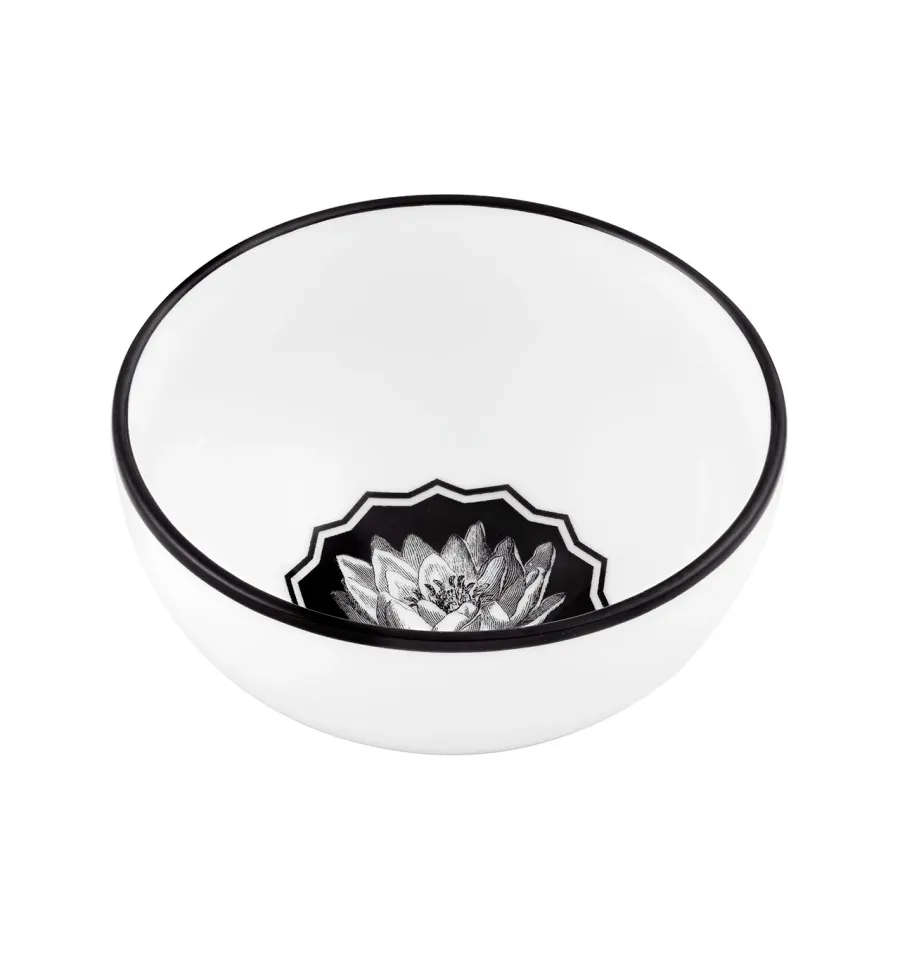obrazek 1 Porcelanowa biało-czarna miska na warzywa Herbariae z motywem inspirowanym kwiatami - Vista Alegre