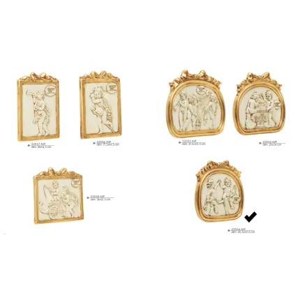 Picture Oval bas-relief with two playing angels - Valle d'oro Patchi