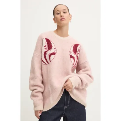 Zdjęcie Fiorucci sweter wełniany damski kolor różowy ciepły U01FMKSW255KN11MU01
