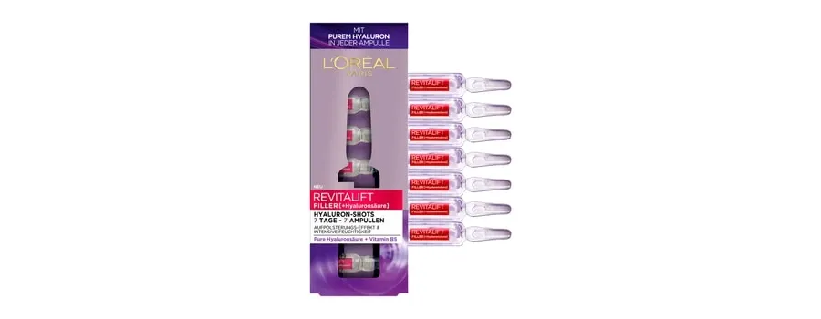 obrazek 1 L'Oréal Paris Revitalift Filler [+Hyaluronsäure] 7 Tage Hyaluron Ampułki 7 x 1.5 ml