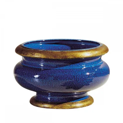 Zdjęcie Okrągła średnia misa z glazurowanej ceramiki H.21xL.34xD.Int.26 cm