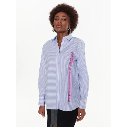 Zdjęcie KARL LAGERFELD Koszula Logo Print 225W1607 Niebieski Regular Fit