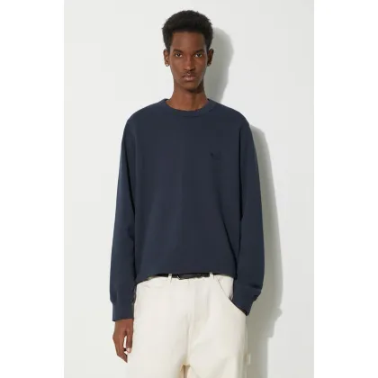 Zdjęcie Woolrich bluza Logo Script Crewneck męska kolor granatowy gładka CFWOSW0225MRUT3684