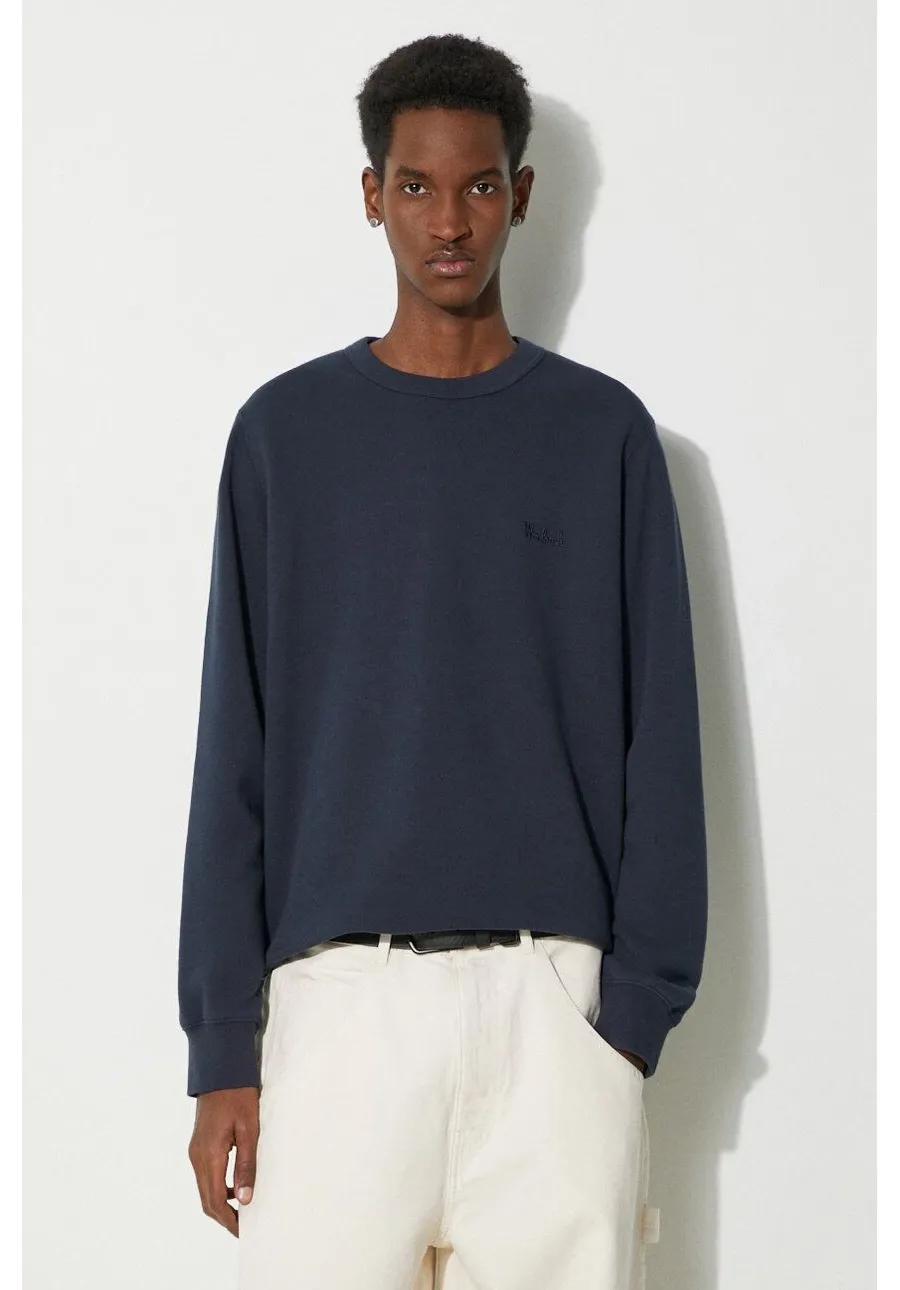 obrazek 1 Woolrich bluza Logo Script Crewneck męska kolor granatowy gładka CFWOSW0225MRUT3684