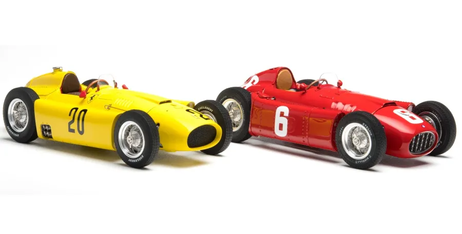 obrazek 9 Piękny komplet dwóch replik zółtego Ferrari D50 i czerwonej Lanci D50