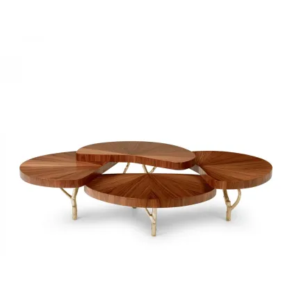 Picture Brown coffee table with walnut veneer for a luxurious living room - Ginger & Jagger
