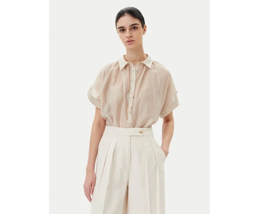 obrazek 1 ViCOLO Bluzka TD0342 Beżowy Relaxed Fit